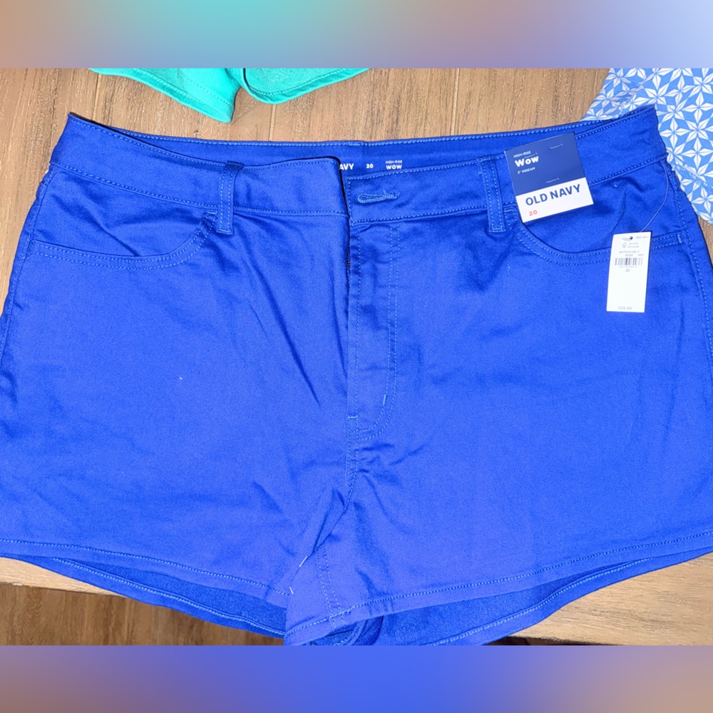 Old Navy Vibrant Blue High-Rise Shorts